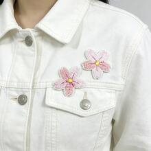 10入粉色迷你櫻花刺繡布貼，衣物裝飾燙貼貼布繡 - 布貼 - 查看 9