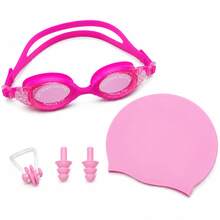 4-In-1 Anti-Fog Swimming Goggles Set, Includes Swim Cap, Nose Clip And Earplugs, Made Of Soft Silicone Material, Waterproof And Anti-Fog, Clear Vision, Comfortable Fit, Suitable For Swimming Pool, Beach, Swimming Training, Summer Water Sports, Fitness Exercise, Unisex - Multicolor - View 12