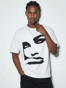 Abstract Symbols Representing Urban Energy And The Connection Between Nature And Inner Strength, With Geometric Lines Evoking Movement And Balance. Men's Casual, Modern, Comfortable T-Shirts For Everyday Wear And Suitable For Various Stylish Occasions. - 白色 - 查看 8