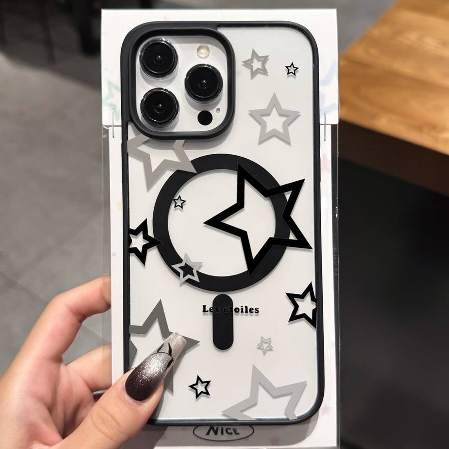 Acrylic Phone Case With Transparent Black Frame, Shockproof Protection, And MagSafe Magnetic Wireless Charging (1 Unit). Cases For IPhone 17 Pro Max, 17 Pro, 17, Air, 16 Pro Max, 16 Pro, 16 Plus, 16, 15 Pro Max, 15 Pro, 15 Plus, 15, 14 Pro Max, 14 Pro, 14 Plus, 13 Pro Max, 13 Pro, 13, 12 Pro Max, 12 Pro, 12, 11 Pro Max, 11; Cell Phone Cases For Samsung S25, S25 Plus, S25 Ultra, S24, S24 FE, S24 Ultra, S23, S23 FE, S23 Ultra, S23 FE, S22, S22+, S22 Ultra, S26 Ultra; Cell Phone Cases For Samsung A16, A35, A36, A54, A55, A56. - 彩色 - 查看 1
