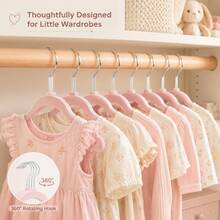 20/10pcspcs Velvet Baby Hangers, Space Saving Kids Closet Organizers For Baby Nursery, Children's Room, Bedroom, Cute Baby Essentials For Newborn - Multicolor - View 6
