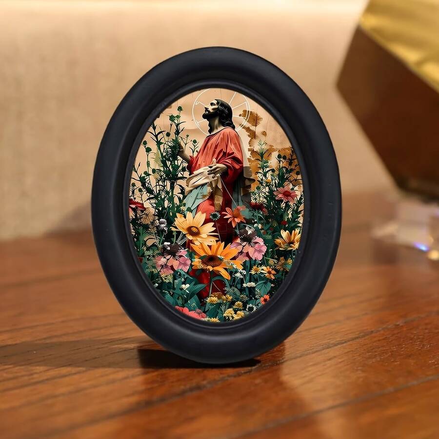 1 pieza Marco de fotos decorativo negro, diseño de múltiples patrones, obra de arte hecha a mano, adecuado para decoración del hogar y la oficina, regalo e colección ideal, estilos diversos