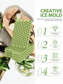 Molde de 104 cavidades para hacer cubitos de hielo, molde para hacer bolas de hielo mini, fácil de desmoldar, herramienta esencial para hacer bebidas con hielo, cócteles de whisky, accesorio de cocina para el hogar - Multicolor - Ver 9