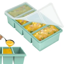 1pcs Silicone Freezer Trays With Lids, 1-Cup Soup Container Style Ice Cube Trays For Freezer - Leakproof, Dishwasher, Oven , Stackable, Ideal For Frozen Broth, Leftovers & Meal Prep - màu xanh lá - Xem 8