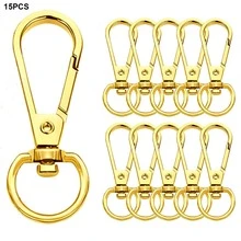 5/10/15/20pcs Multi-Color Water Drop Spring Keychain 360° Rotating DIY Bag Charm Hardware Accessories - 5.5G Flat Buckle - View 13