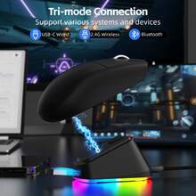 ATTACK SHARK G3PRO 无线游戏鼠标 PAW3311 25K DPI 三模式 轻量级 62g RGB 磁吸充电底座 - 查看 7