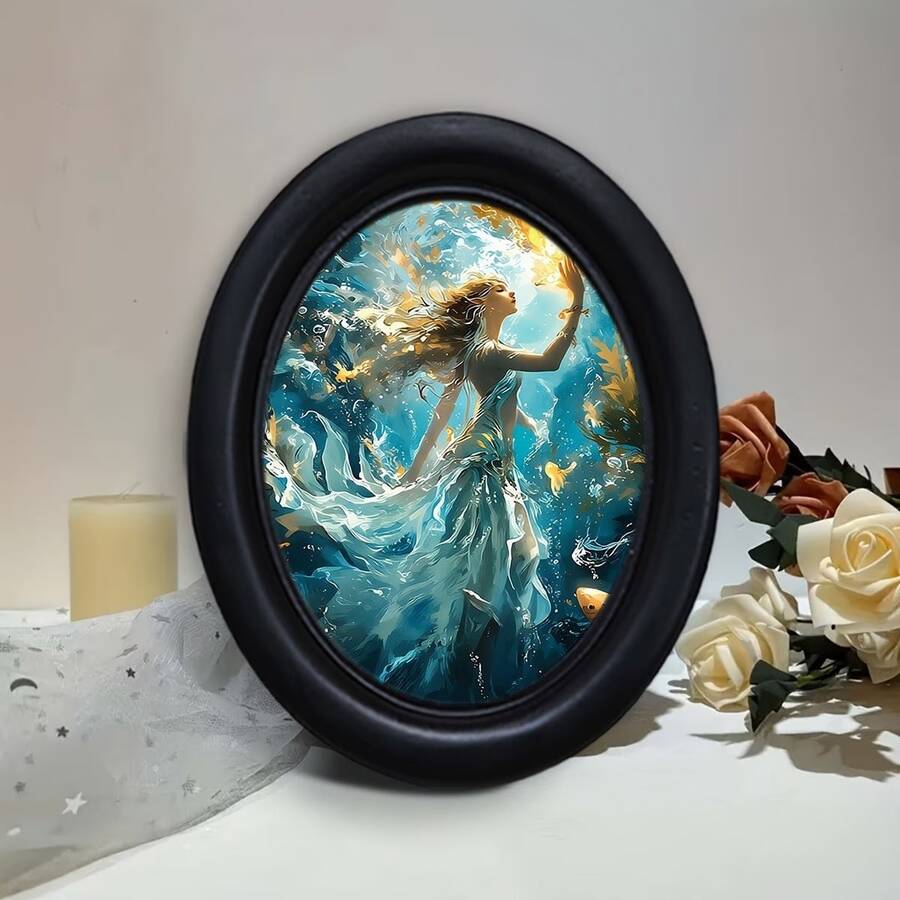 1 pieza Marco de fotos decorativo negro, diseño de patrón de múltiples elementos, obra de arte creativa hecha a mano, adecuado para decoración del hogar y la oficina, regalo e colección ideal, estilos diversos