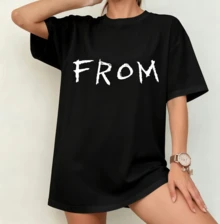 FROM Series Simple Logo T-Shirt, Black, Unisex - Black - View 6