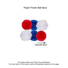 4th/Fourth Of July Patriotic Decorations Set - Red White Blue Paper Fans, USA Flag Pennant, Star Streamer, Pom Poms, Party Decor Supplies - American Paper Fan Set - View 8