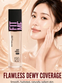 Maybelline 菲力特潤柔滑粉底液 SPF 25 #120 黃色自然色，5/30ml 可選，24 小時長效保濕，10 秒快速上妝，三效合一，打造無妝感，長效滋養，三步輕鬆上妝，適合黃調 2 號淺色乾性肌膚，打造日常無瑕底底底 - 美寶蓮FITME粉底液 水潤版120 - 查看 2