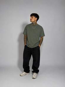 Men's Oversized Streetwear T-Shirt - 綠色 - 查看 1
