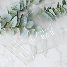 5 Inch X 7 Inch Arched Acrylic Tabletop Sign And Base, Wedding And Party Dessert Bar Sign - View 5