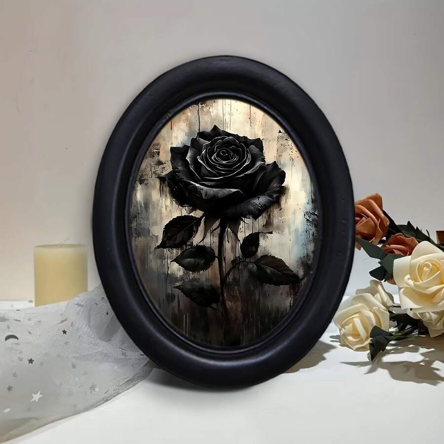 1pc Black Decorative Photo Frame, Multi- Pattern Design, Handcrafted Creative Artwork, Suitable For Home And Office Decor, Ideal Gift And Collection, Diverse Styles