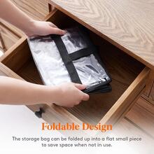1/3/4pcs Zippered Transparent Storage Bags, Large Capacity PVC Clothes Organizer Bags With Reinforced Handles, Foldable Clear Storage Containers For Underbed, Closet, Bedroom, Suitable For Clothes, Blankets, Bedding, Toys, Books, Dust-Proof And Moisture-Proof Storage Bags For Home Organization - Multicolor - View 6