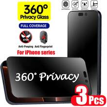 Yezodawee 3片裝 16 Pro 6.3吋 360度全覆蓋隱私螢幕保護貼，防刮防窺鋼化玻璃膜，9H硬度 4向360度全方位隱私保護，相容 iPhone 17 Pro Max/17 Pro/17 Air/17/16e 6.1吋 15 Pro Max/14Plus/13Pro 12Mini Xs Pro Max，支援 Face ID - 黑色 - 查看 31