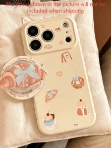 Minimalist Cartoon Bread House Magnetic Phone Case Suitable For IPhone 17 16 15 14 13 12 11 - Apricot - View 3