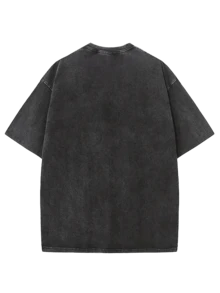 Vintage Washed Elden Ring Lord Of Frenzied Flame Graphic T‑Shirt, Retro FromSoftware Soulsborne Dark Fantasy Gothic Print Oversized Tee, Gamer Video Game Casual Short Sleeve Top For Men Women - 黑色 - 查看 3