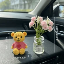 2个可爱小熊花瓶汽车装饰，创意汽车中控台摆件，汽车内饰装饰配件 - 小熊花瓶 - 查看 4