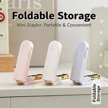 1pc Macaron Color Mini Stapler For Office & Student, With 1000pcs #10 Staples - A - View 2