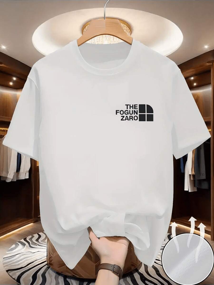 Fácil Pero No Sencillo| Camisetas de manga corta con estampado personalizado, diseño básico, detalle de colgador para exhibición, elásticas y cómodas, fáciles de manejar para viajes y desplazamientos, cuello redondo adecuado para gimnasio y correr. - Blanco - Ver 1