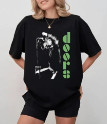 The D-Doors Live Stage Print T-Shirt, Casual And Versatile Rock Style - Black - View 9