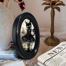 1pc Black Decorative Photo Frame, Multi-Element Pattern Design, Handcrafted Creative Artwork, Suitable For Home And Office Decor, Ideal Gift For Collection, Diverse Styles - 10 - View 6