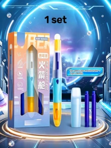 1 Set Rewritable Pen Kit Including 1 Rewritable Pen, 1 Pen Tip Care Kit And 2 Blue Ink Refills. This Ink Flows Smoothly And Evenly, Comfortable To Hold, Perfect For Journaling, Beginners' Writing Practice And Various Stationery Applications. Student Stationery - Stylish And Beautiful Item, Perfect For Back To School Season. - Erasable Pen Set - View 9