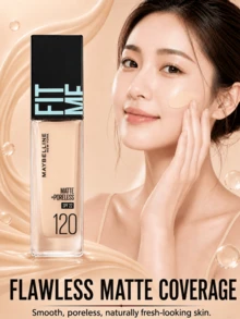 Maybelline 美寶琳 Soft Matte 防曬粉底液 #120，5/30ml，長效滋養，3合1，輕盈無感，霧面完美妝效，適合油性肌膚 - 柔霧版120 - 查看 3