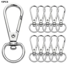 5/10/15/20pcs Multi-Color Water Drop Spring Keychain 360° Rotating DIY Bag Charm Hardware Accessories - 5.5G Flat Buckle - View 10