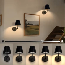 1pc/2pcs Remote Control LED Wall Light, Modern LED Wall Light With Touch, LED Wall Mounted Night Light, Dimmable, Timed, 3 Color Temperature Rechargeable Wall Lights, Suitable For Bedrooms, Living Rooms, Corridors (1800mAh) - USB - View 8