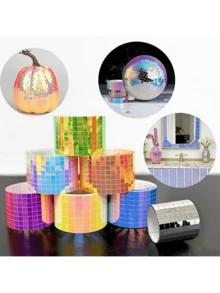 Glass Mirror Disco Tiles - Self-Adhesive Mosaic Tiles - Perfect For Creating Disco Themed Decor, Disco Balls, Handmade Cards And Art Collages. Self-Adhesive Reflective Mirror Tiles For DIY Crafts - Multicolor - View 2