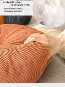1pc 40cm Round Cushion, Soft & Comfortable Round Design, Light Beige Color With Good Breathability, Suitable For Balcony, Floor, All Seasons - A - View 5