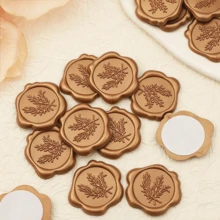 25 PCS Rosemary Pattern Self-Adhesive Wax Seal Stickers For Gifts Wedding Invitation Envelope Sealing-Bronze - Rosemary-bronze - View 4