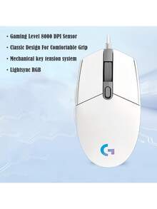 Logitech Ratón de juego con cable G102, diseño mecánico ligero, efectos de iluminación RGB, portátil, diseño clásico, agarre cómodo, adecuado para manos pequeñas a medianas - Ver 1