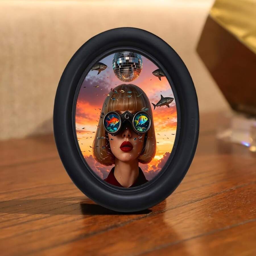 1 pieza Marco de fotos decorativo negro, diseño de múltiples patrones, obra de arte hecha a mano, adecuado para decoración del hogar y la oficina, regalo e colección ideal, estilos diversos