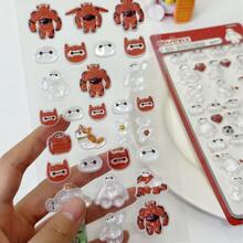 Baymax 日系甜美風玩具封口貼紙，採用糖滴膠工藝 3D 浮雕貼紙，糖滴 3D 亮面防水高黏性裝飾效果出色，可 DIY 裝飾手機殼、行李箱和貼紙本，適合女孩、學生、DIY 愛好者，適合作為生日禮物、交換禮物，適用於生日和畢業派對，Kawaii - 彩色 - 查看 2