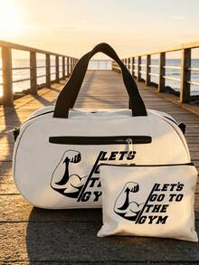 Large Capacity Lightweight Fitness Printed Travel Bag, Reinforced Handle, Oxford Cloth, Machine Washable, Suitable For Yoga And Fitness Training, Ideal For Fitness, Tennis, Travel And Daily Use, Perfect Choice For Fitness Enthusiasts, Athletes, Travelers And Students, Convenient And Portable Gym Bag For Training And Sports Competitions - Multicolor - View 8