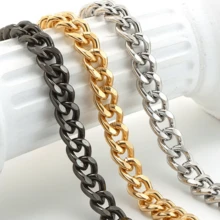 多功能金属链，带扣，可挂包，适用于钱包、斜挎包和单肩包，耐用扁平铁质手提包配件，120厘米/47英寸 - 多色 - 查看 3