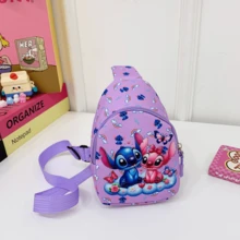 Official Embroidered Pattern Crossbody Bag - Bright Pink, Must-Have For Fans - Compact Multifunctional Shoulder Bag With Front Zipper Pocket, Hands-Free, Ideal Travel Companion - Quality Fabric, Versatile For Daily Use, Featuring Lilo And Stitch Classic Designs - Multicolor - View 10