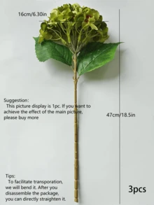 1/3件仿真繡球花裝飾，高品質人造花卉，適用於客廳臥室裝飾假花、桌面、房間裝飾用品、花瓶填充物、假花花環、婚禮花束、居家園藝室內/室外裝飾 - 彩色 - 查看 12