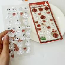 Baymax 日系甜美風玩具封口貼紙，採用糖滴膠工藝 3D 浮雕貼紙，糖滴 3D 亮面防水高黏性裝飾效果出色，可 DIY 裝飾手機殼、行李箱和貼紙本，適合女孩、學生、DIY 愛好者，適合作為生日禮物、交換禮物，適用於生日和畢業派對，Kawaii - 彩色 - 查看 3
