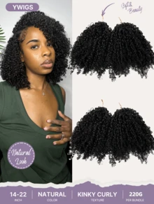 Y WIGS Multi-Texture Curly Miracle Knot Crochet Human Hair 55g 14-22 Inch Durable Tight Wave Pre-Bundled Feather Human Hair Crochet Extensions For Bohemian Braids - Natural Black - View 17