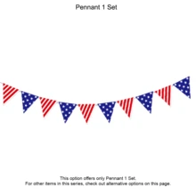 4th/Fourth Of July Patriotic Decorations Set - Red White Blue Paper Fans, USA Flag Pennant, Star Streamer, Pom Poms, Party Decor Supplies - American Paper Fan Set - View 9