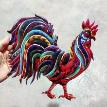 Adorno colgante decorativo de gallo colorido de acrílico 2D - A - Ver 8