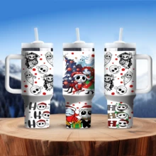 Disney 40 Oz Tumbler With Handle And Straw, Nightmare Before Christmas Jack Skellington Insulated Travel Mug, Double Wall Stainless Steel Vacuum Cup For Hot & Cold Water, Spooky Halloween Christmas Gifts - Nightmare - View 5