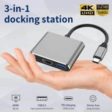 3-In-1 USB-C Hub With 4K HD, Fast Charging PD3.0, Suitable For Laptops, Monitors, Aluminum Alloy Pro - View 4