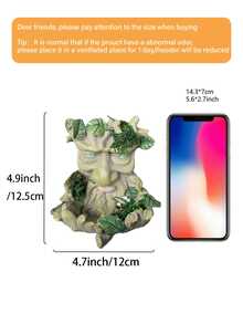 树脸户外装饰，异想天开的户外艺术品，带喂鸟器，树皮鬼脸装饰，趣味庭院艺术，花园创意装饰（6.29 英寸） - A - 查看 8