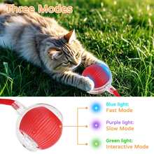Goosheep 2026 New Pack Cat Ball Kitten Toys For Indoor Interactive Kitty Ball Toy Speedy Tail 360° Automatic Rolling For Dog, Cat(Red Grey) - Yellow - View 2