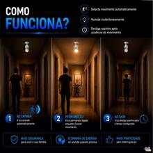 Soquete E27 com Sensor de Presença Infravermelho para Garagem Corredor Escada e Hall - kit 1 - Visão 2