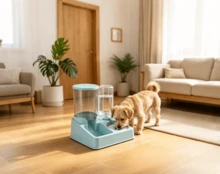 HOMYGO 2-In-1 Pet Water And Food Dispenser, 1.5L + 1L Automatic Feeder And Waterer For Cats And Small Dogs, Spill-Proof Design And Easy To Clean - 1.5L+1L - 查看 1